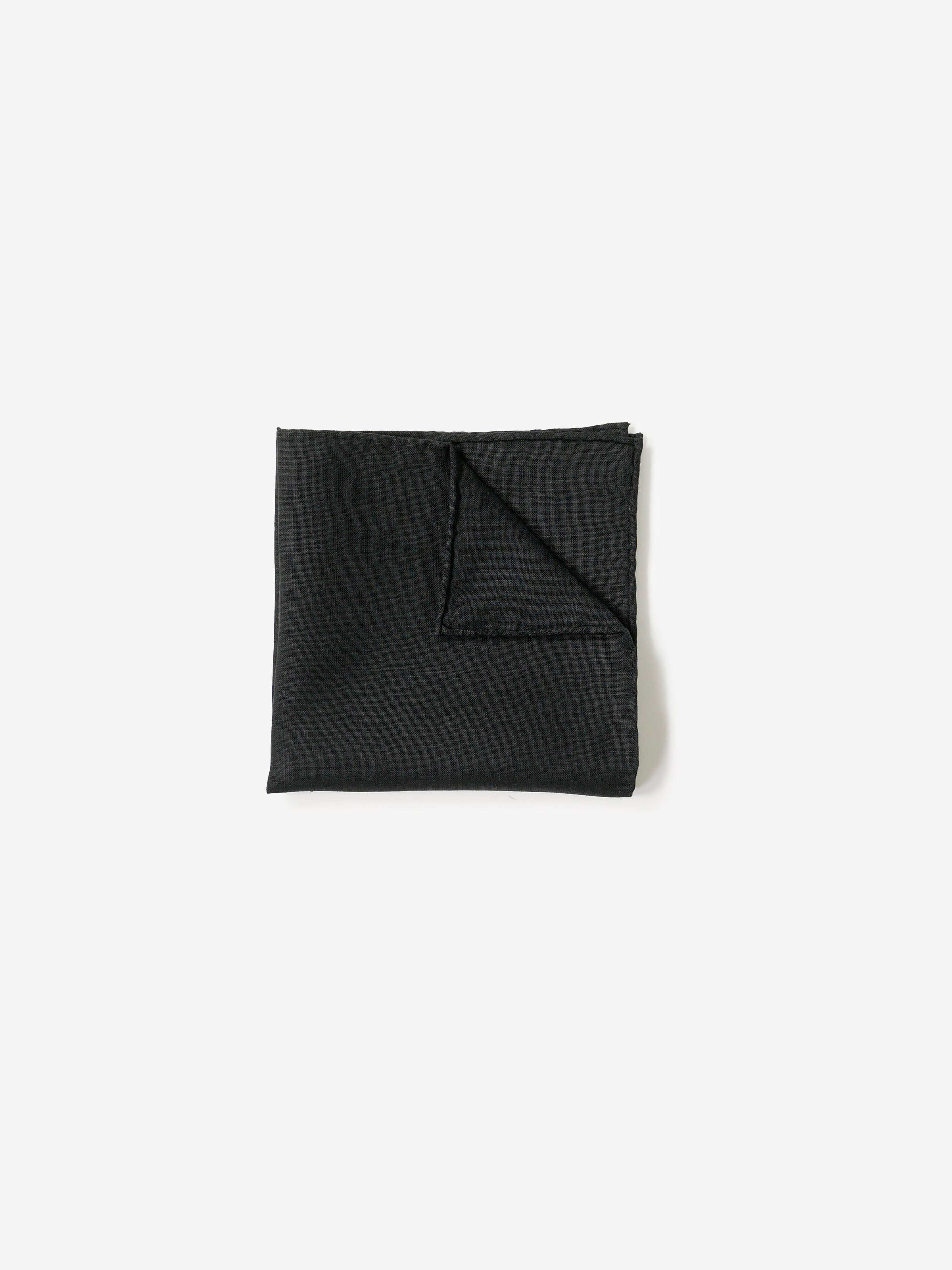 Linen Pocket Square|ブラック