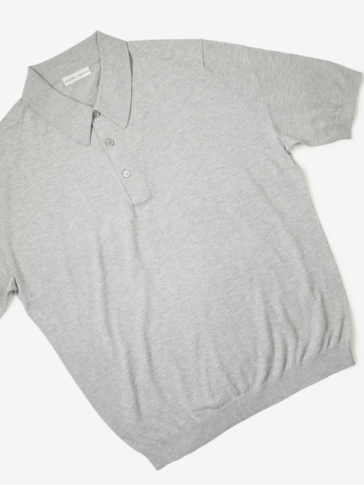 Cotton Knit Polo Shirt|グレー