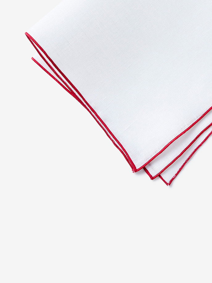 Linen Pocket Square|レッド