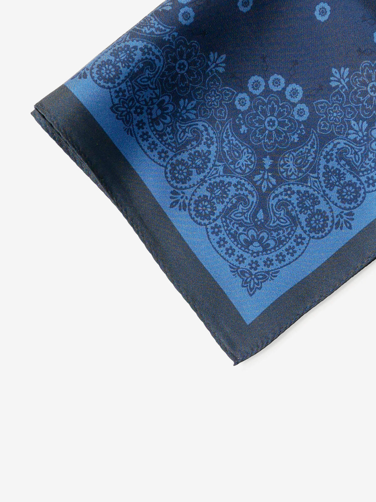 Classico Seta|Paisley Print Silk Pocket Square|ブルー