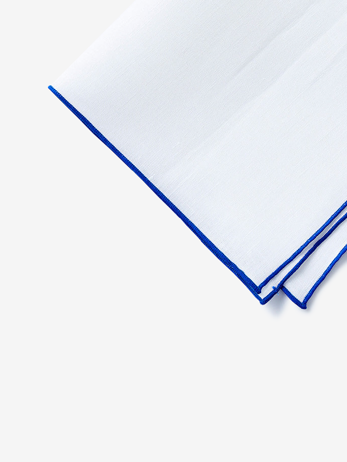 Linen Pocket Square|ブルー