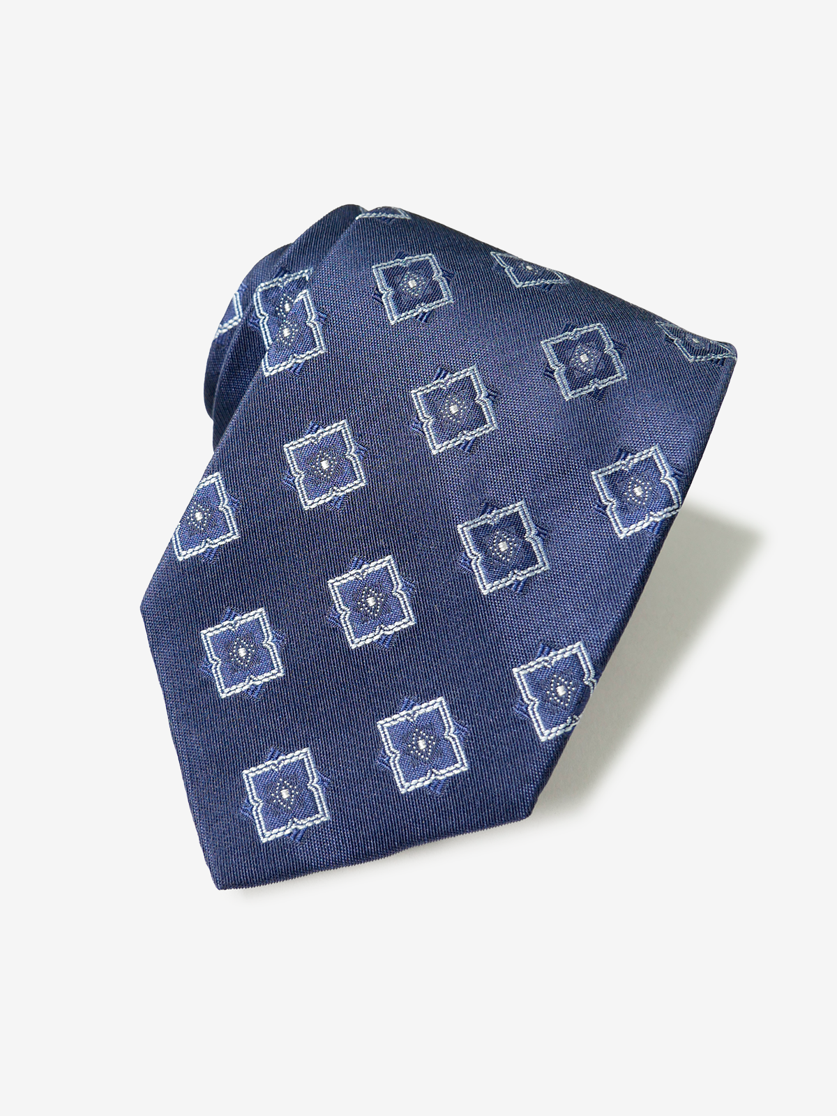 Classico Seta|Medallion Neat Tie|ネイビー