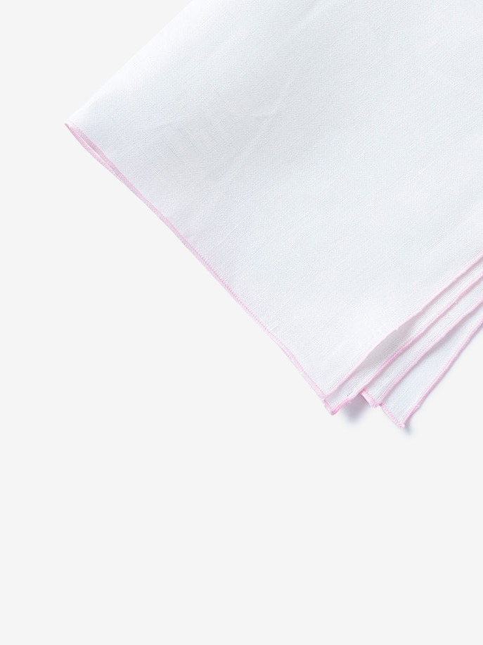 Linen Pocket Square|ピンク