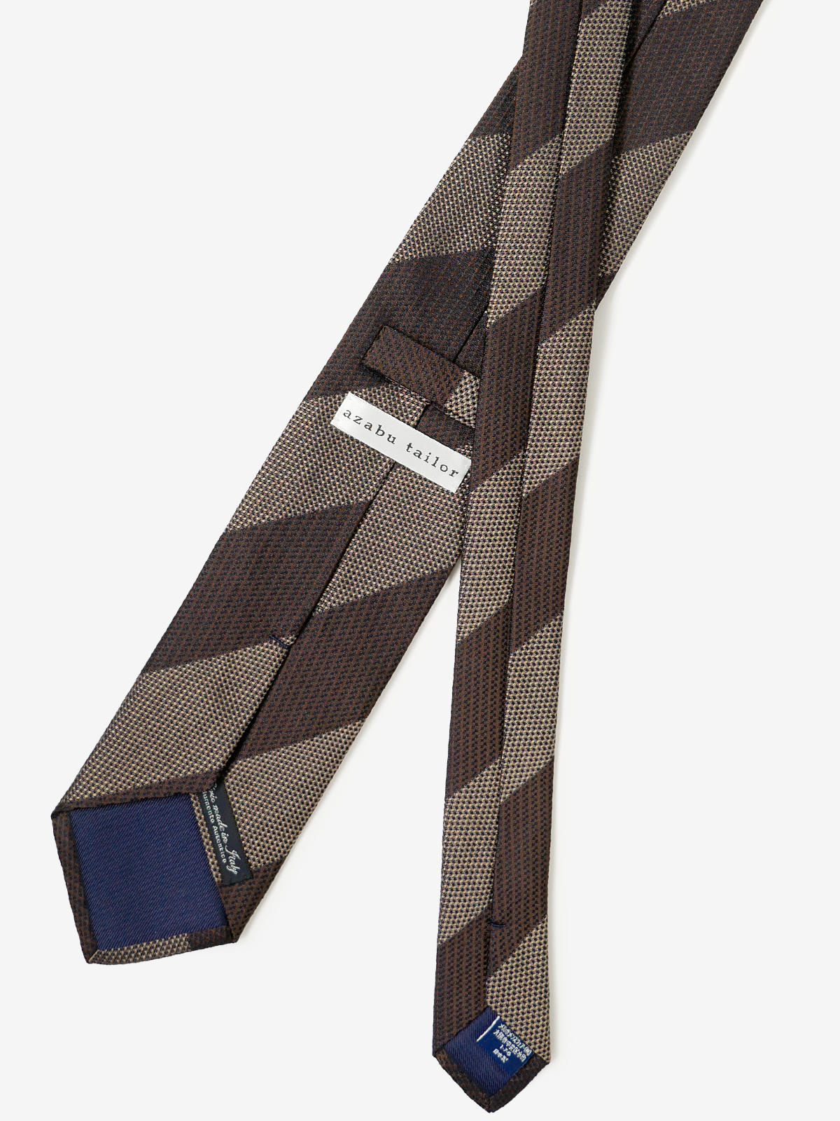 Classico Seta|Bicolor Stripe Tie|ブラウン