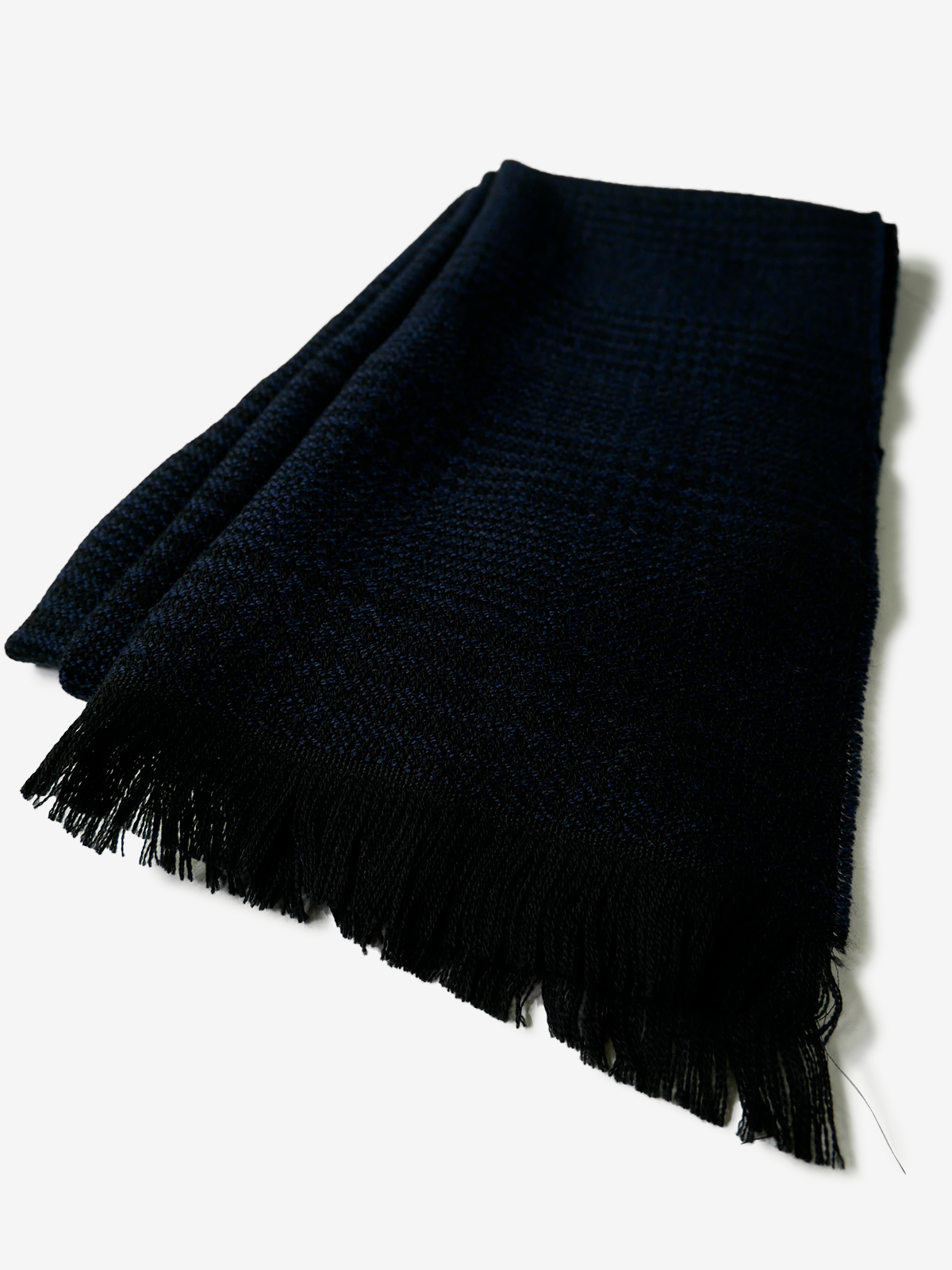 Pinto|Glen plaid Wool Scarf|ネイビー