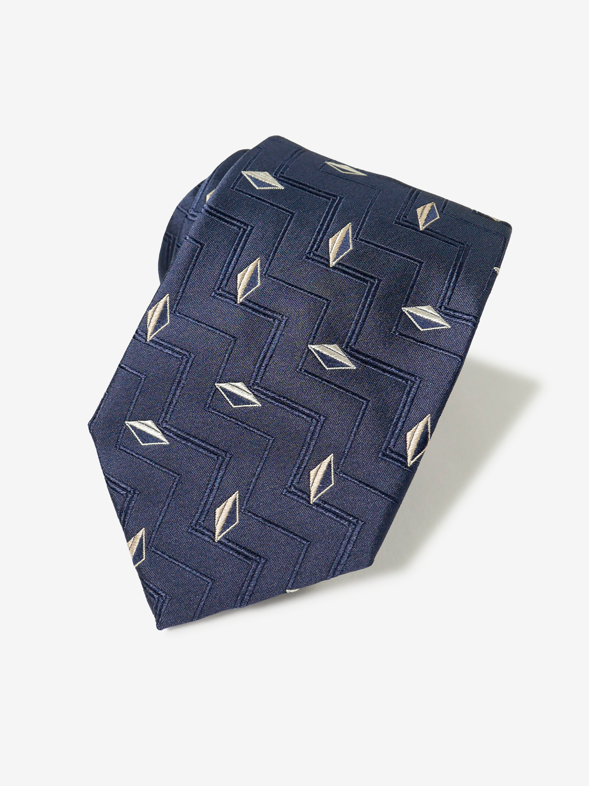 Classico Seta|Rhombus Neat Tie|ネイビー