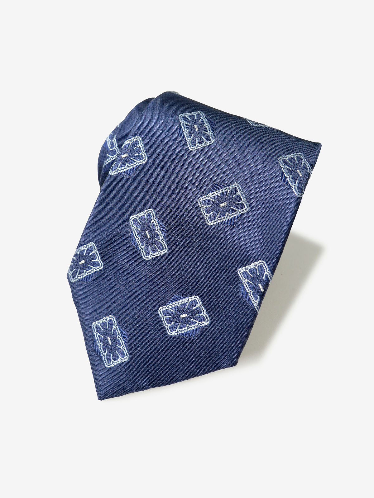 Classico Seta|Rectangle Neat Tie|ネイビー