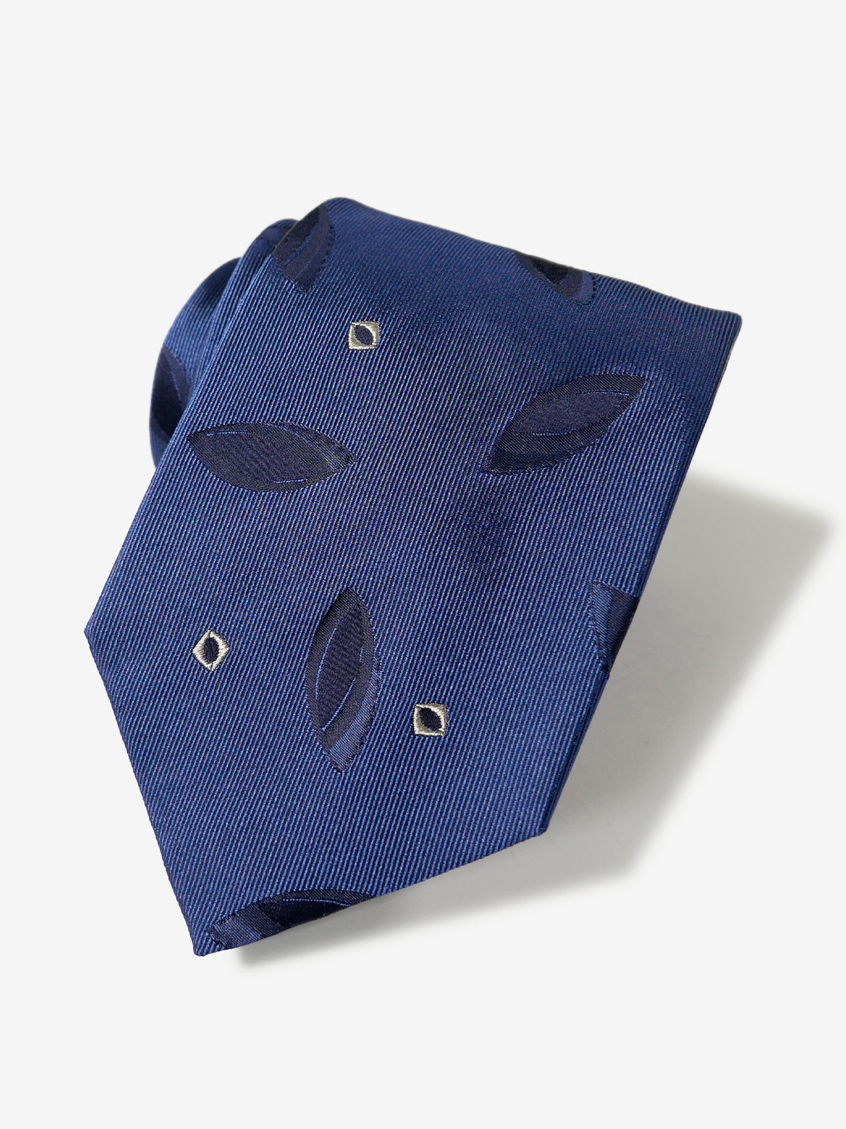 Classico Seta|Leaf Patterned Neat Tie|ブルー
