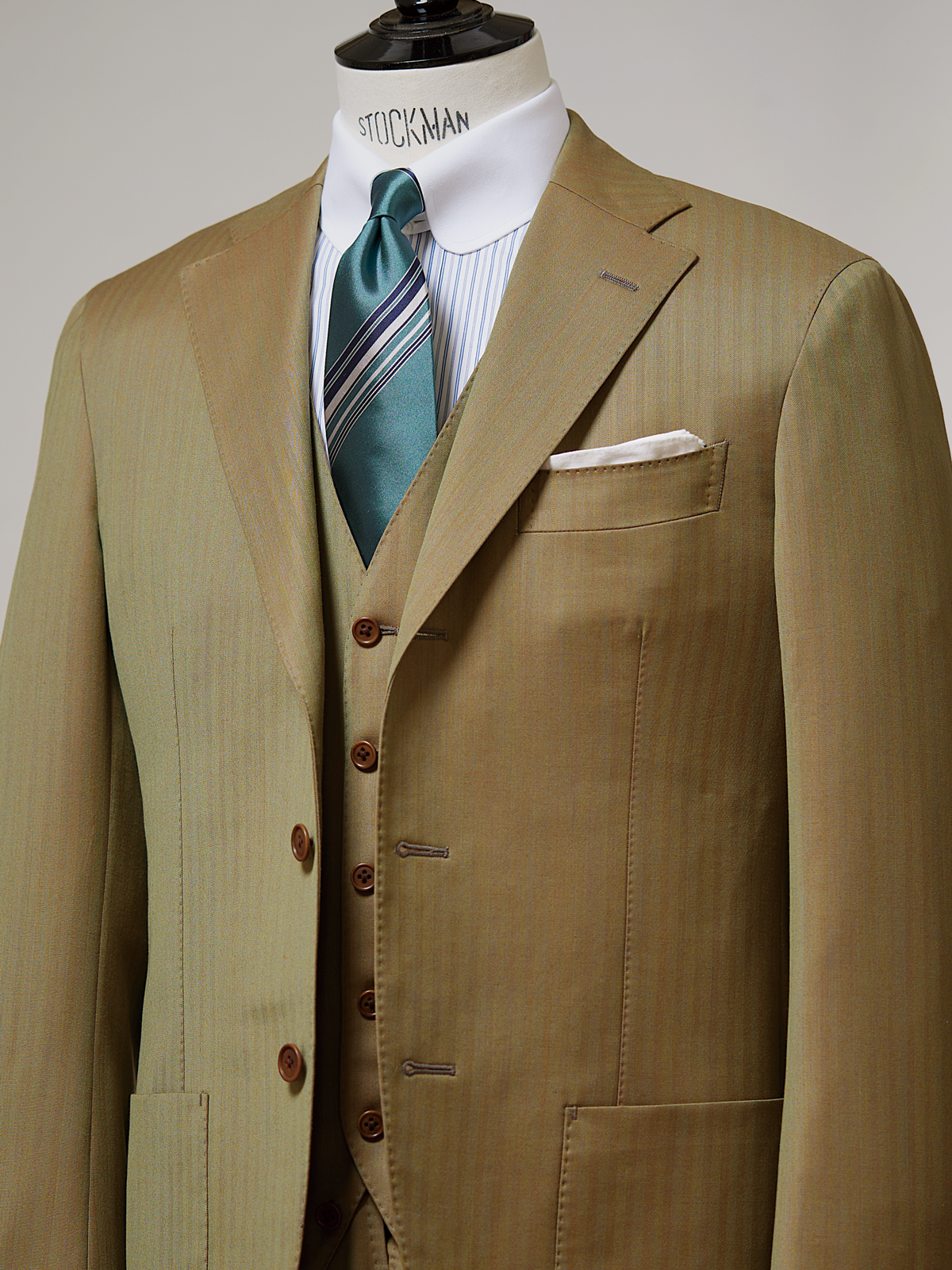 Classico Seta|Stripe Tie|グリーン