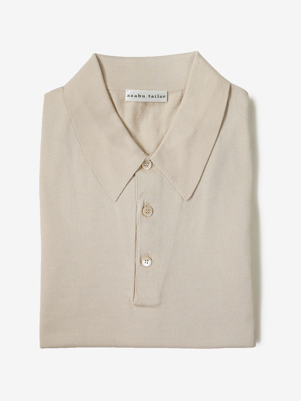 Cotton Knit Polo Shirt|ベージュ