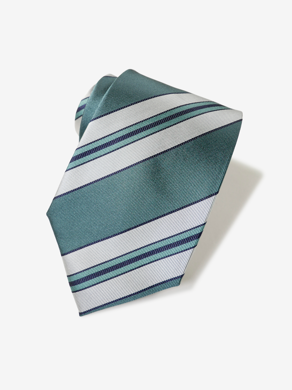 Classico Seta|Stripe Tie|グリーン