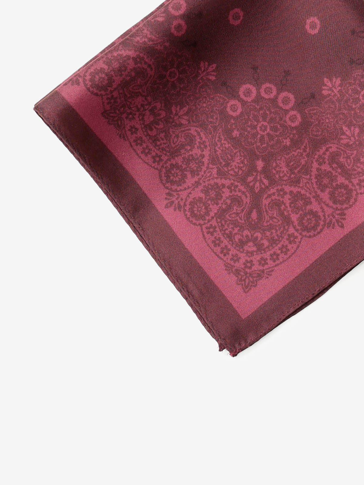 Classico Seta|Paisley Print Silk Pocket Square|レッド