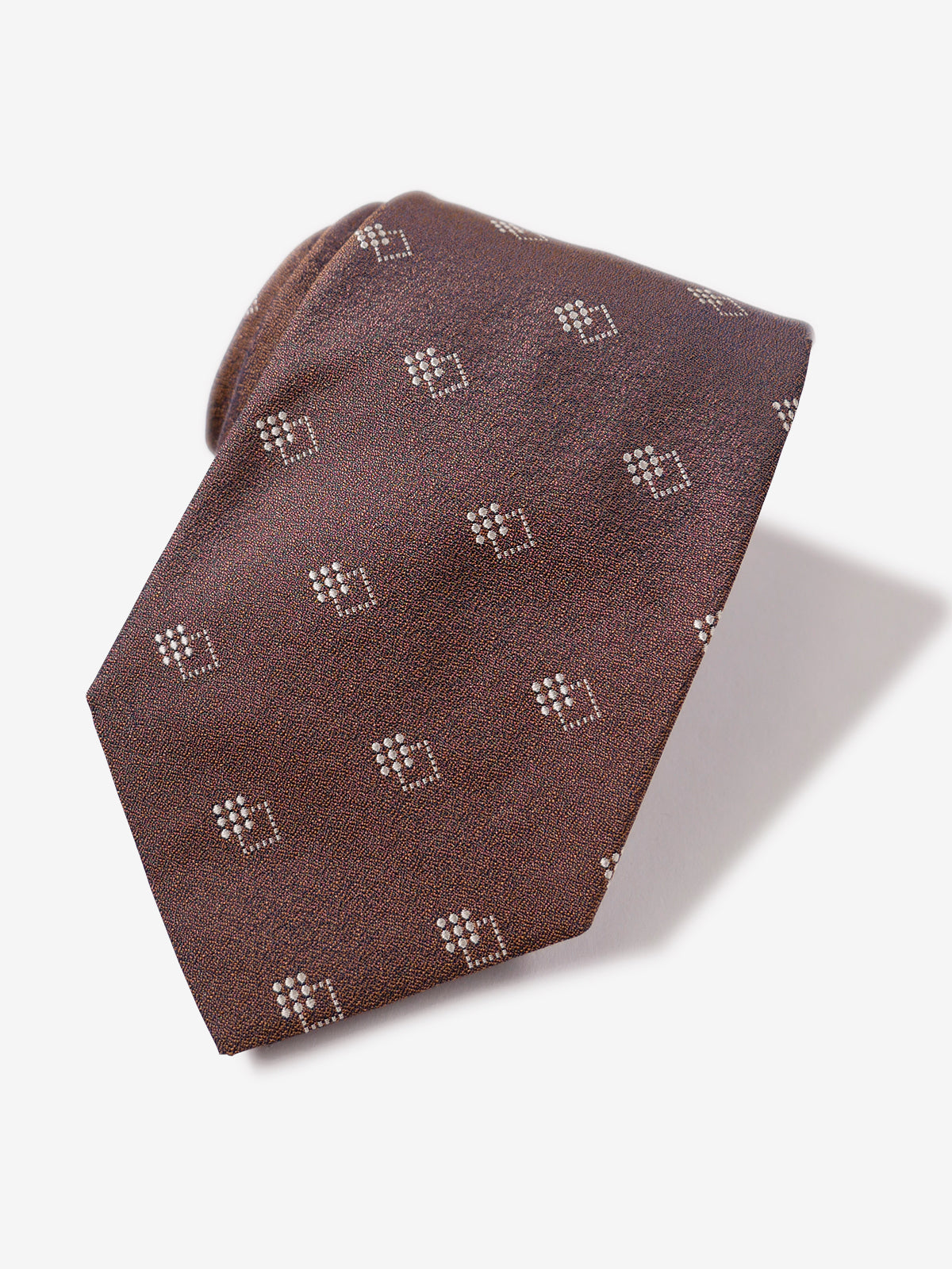 Classico Seta|Double Square Neat Tie|ライトブラウン