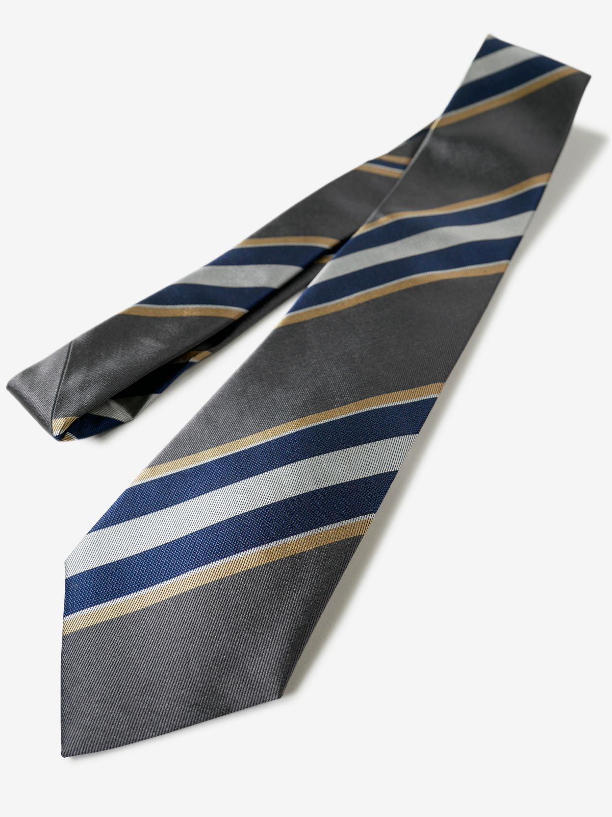 Classico Seta|Stripe Tie|グレー