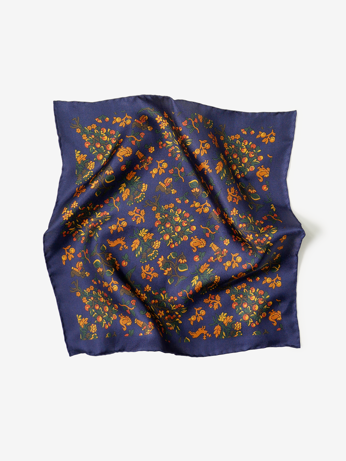 ROBERT KEYTE|Silk Pocket Square|ネイビー