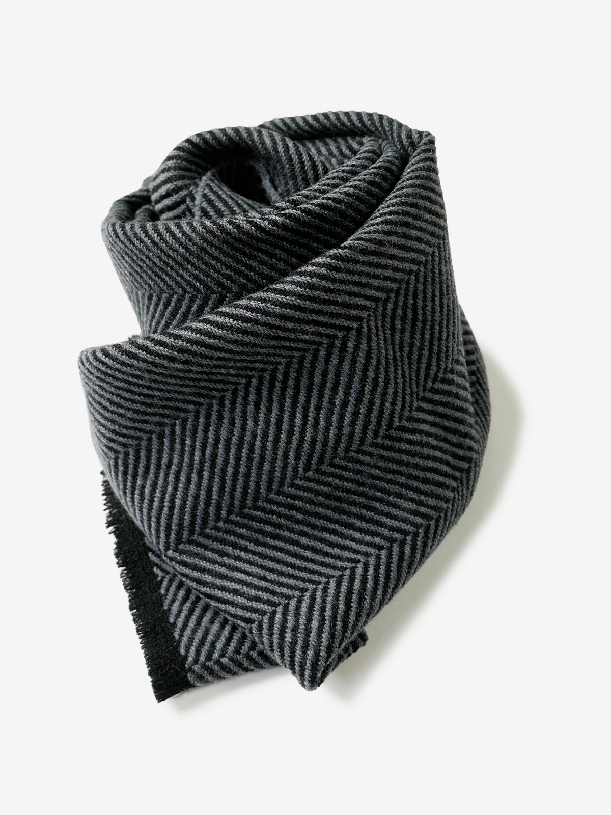 Pinto|Herringbone Wool Scarf|グレー