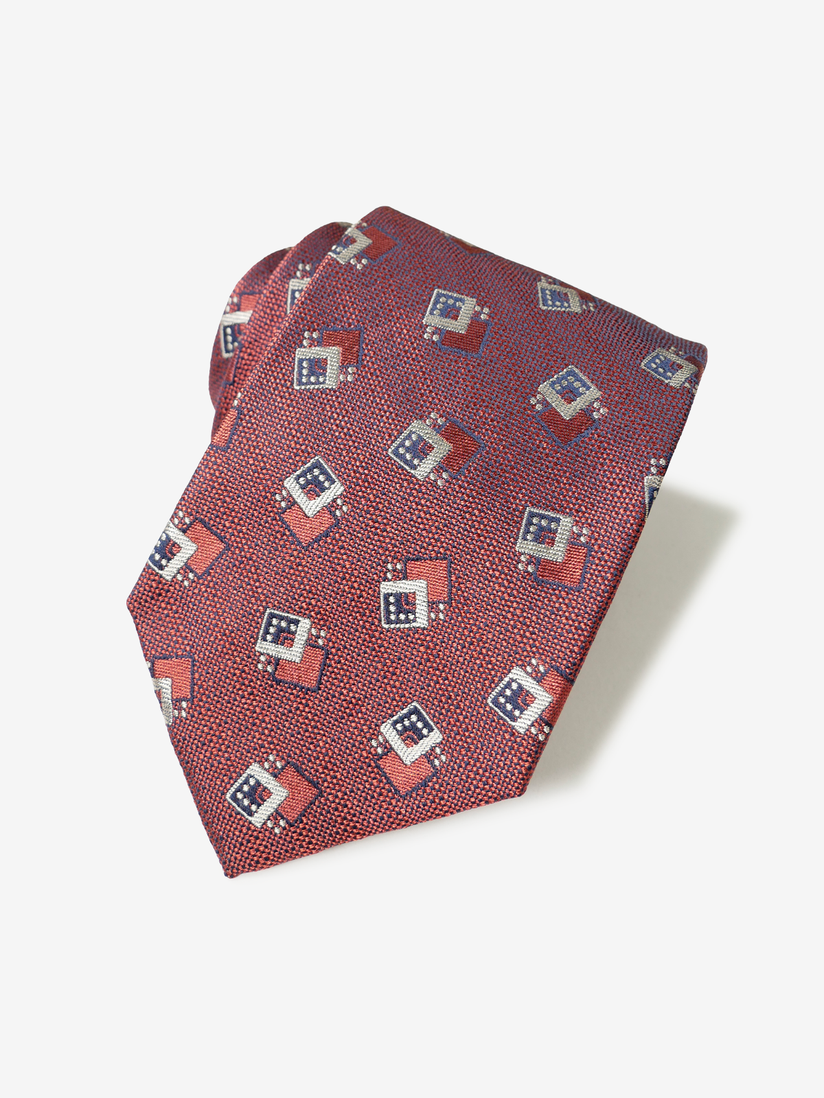 Classico Seta|Double Square Neat Tie|レッド