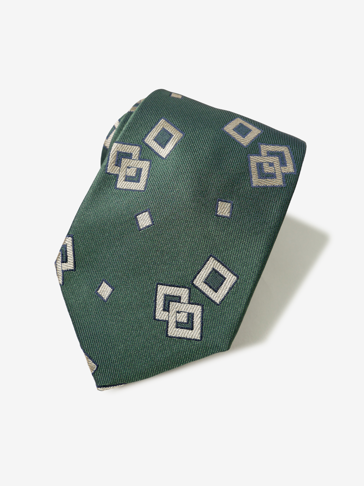 Classico Seta|Double Square Neat Tie|グリーン