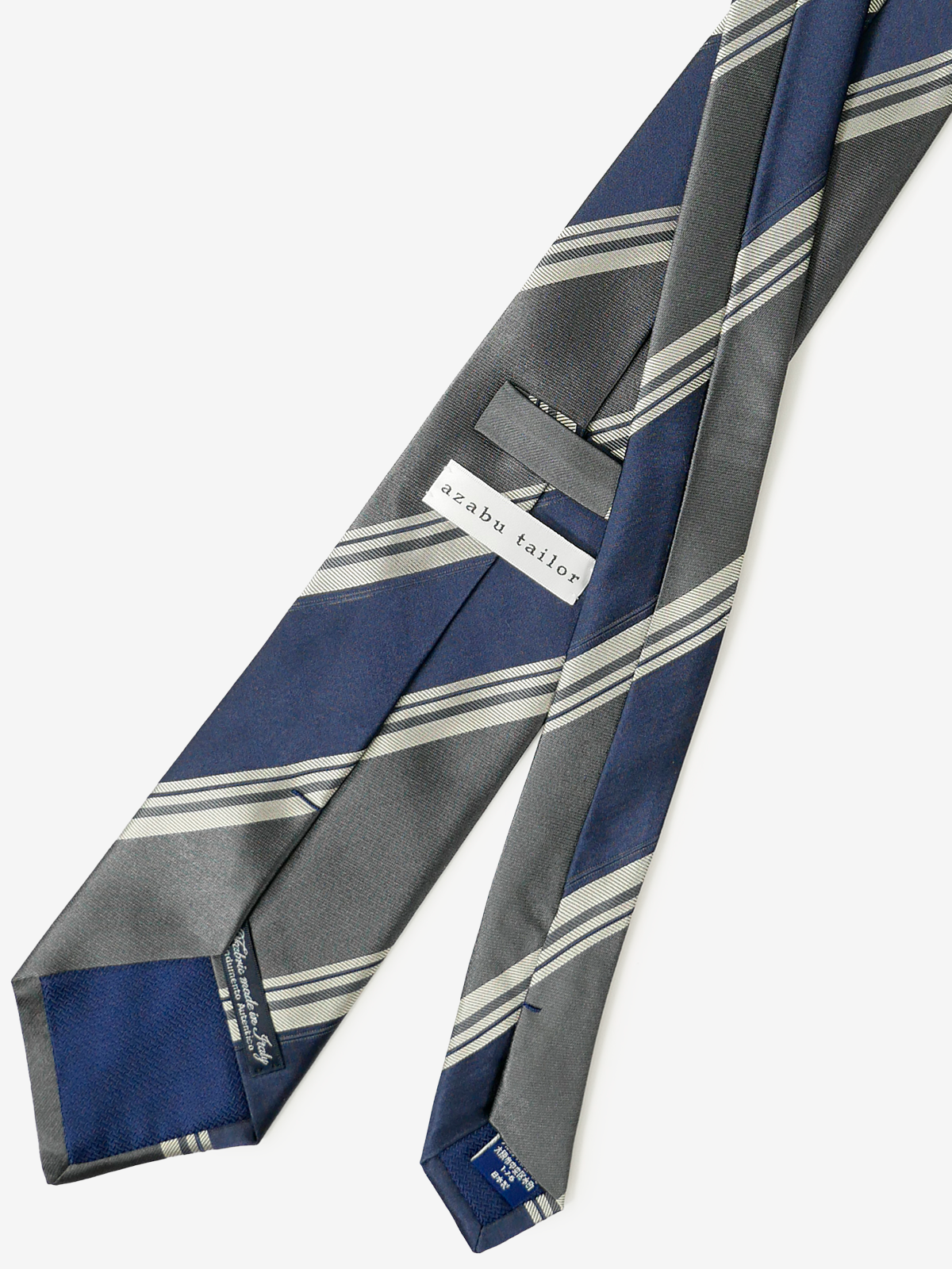 Classico Seta|Stripe Tie|グレー