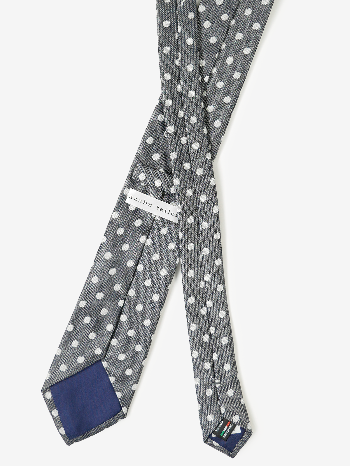 Classico Seta|Polka Dot Tie|グレー