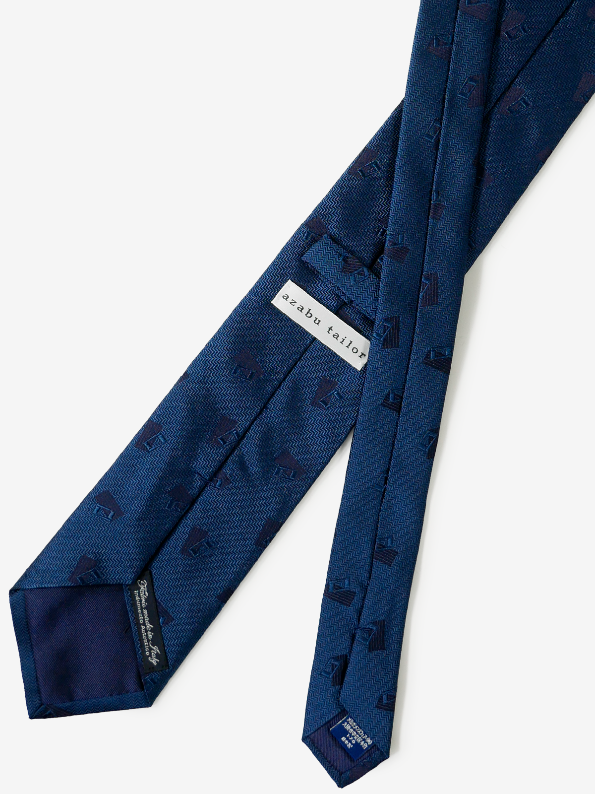 Classico Seta|Rectangle Neat Tie|ライトネイビー