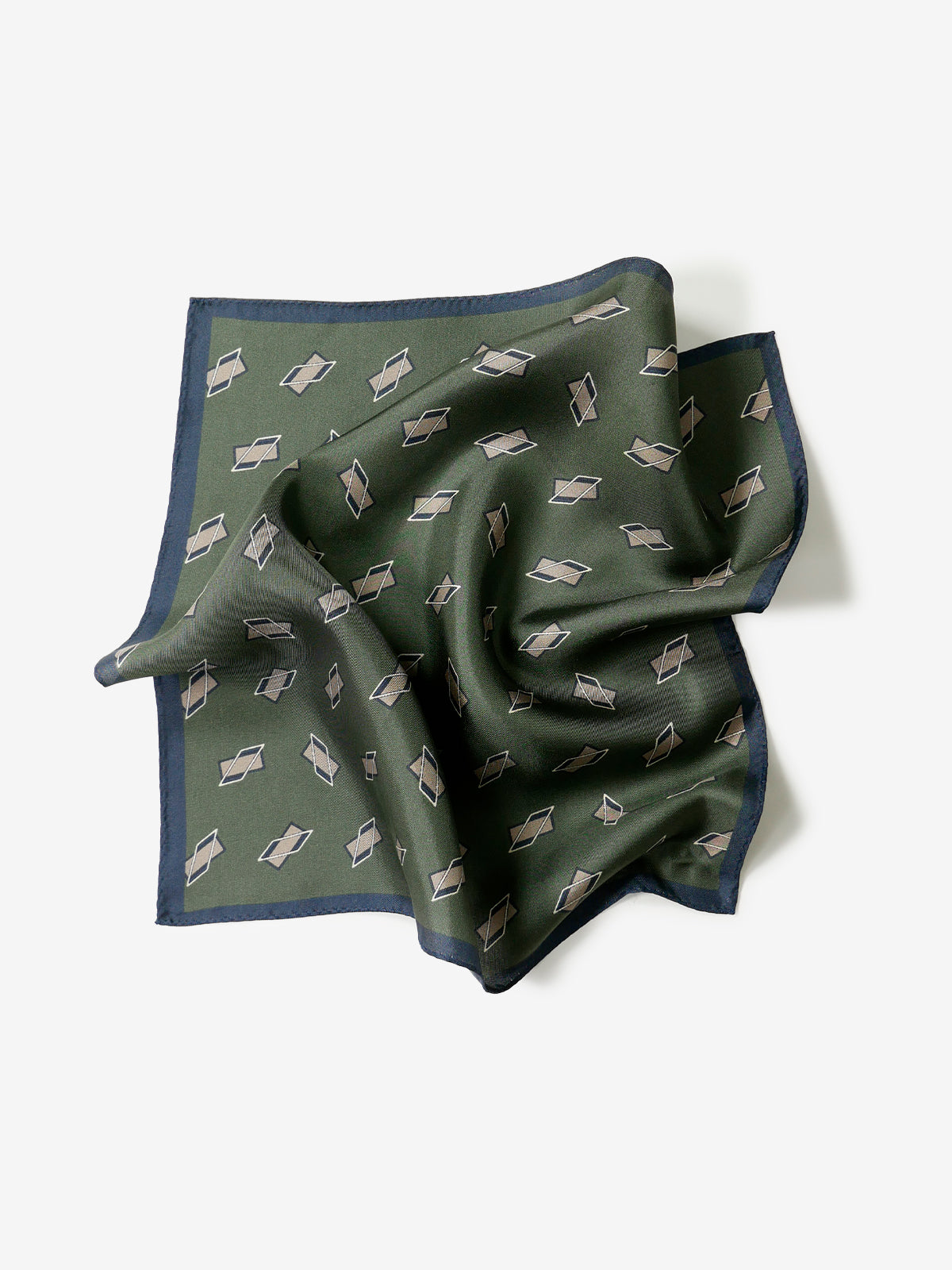 Classico Seta|Rectangle Print Silk Pocket Square|グリーン