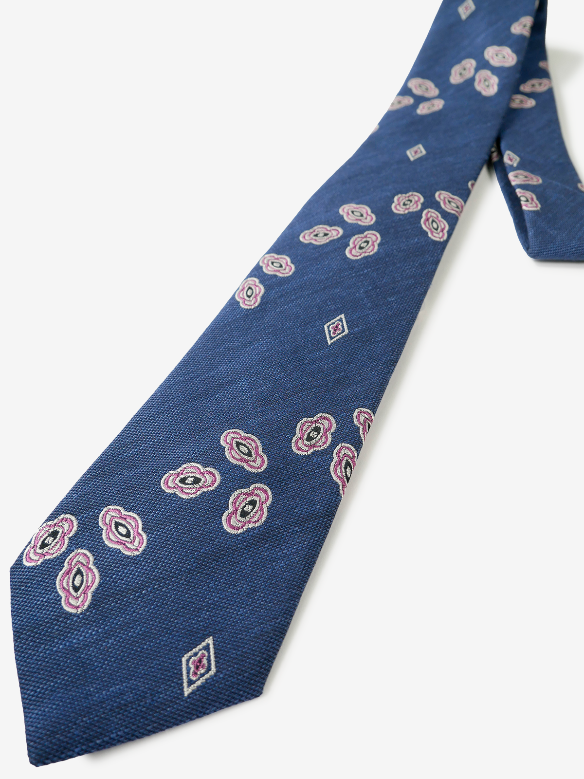 Classico Seta|Floral Medallion Tie|ブルー