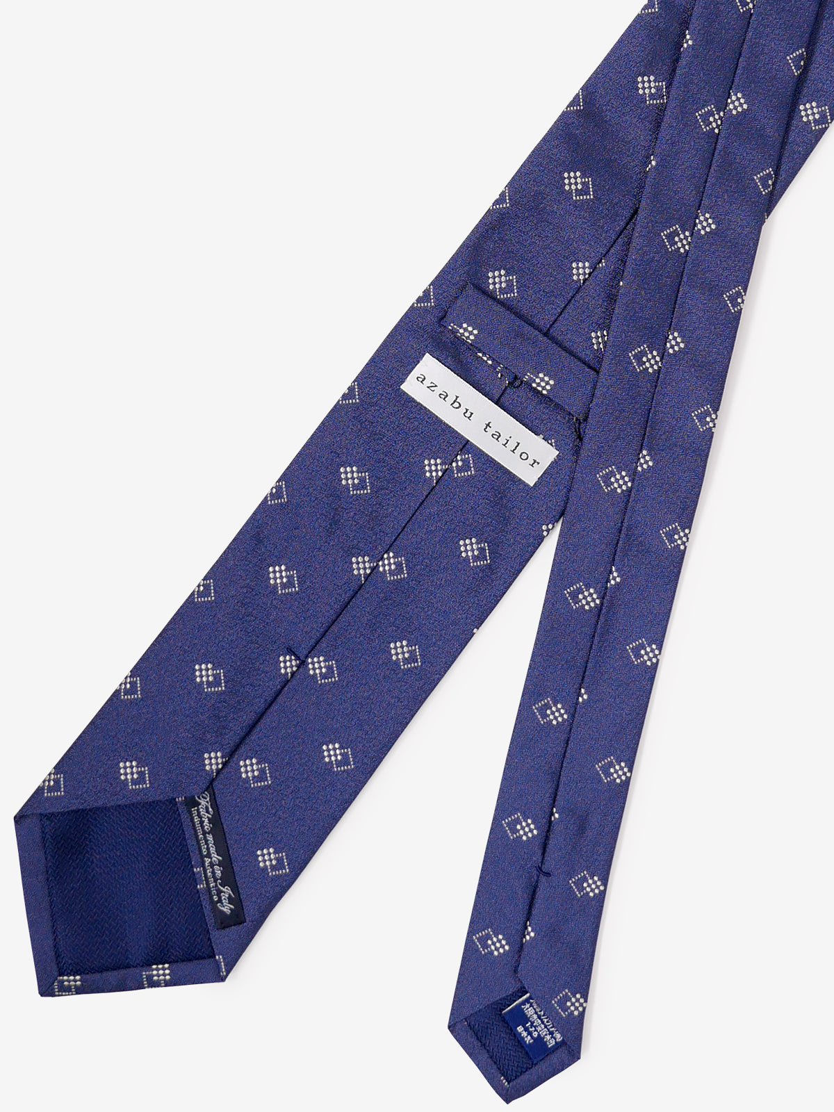 Classico Seta|Double Square Neat Tie|ライトネイビー