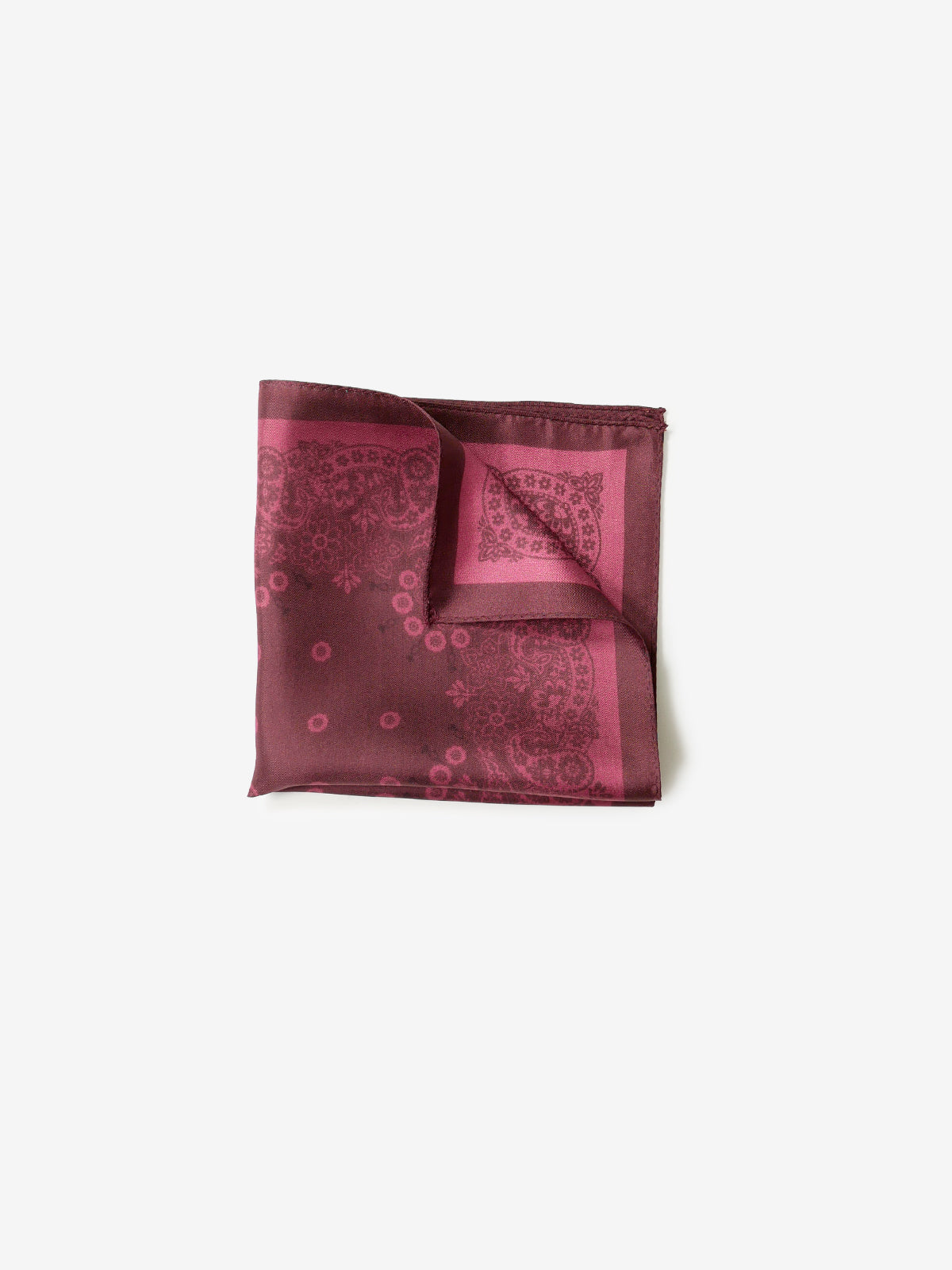 Classico Seta|Paisley Print Silk Pocket Square|レッド