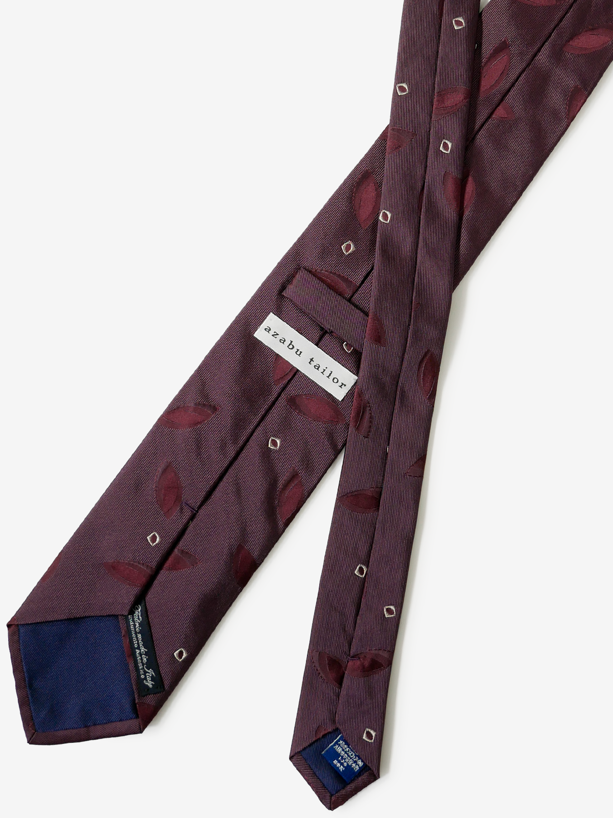 Classico Seta|Leaf Patterned Neat Tie|ボルドー