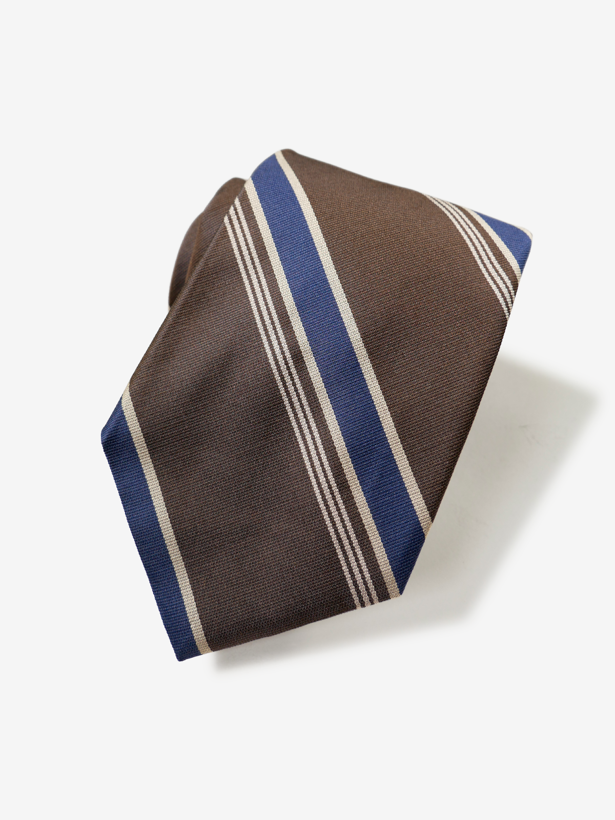Classico Seta|Regimental Striped Necktie|ブラウン