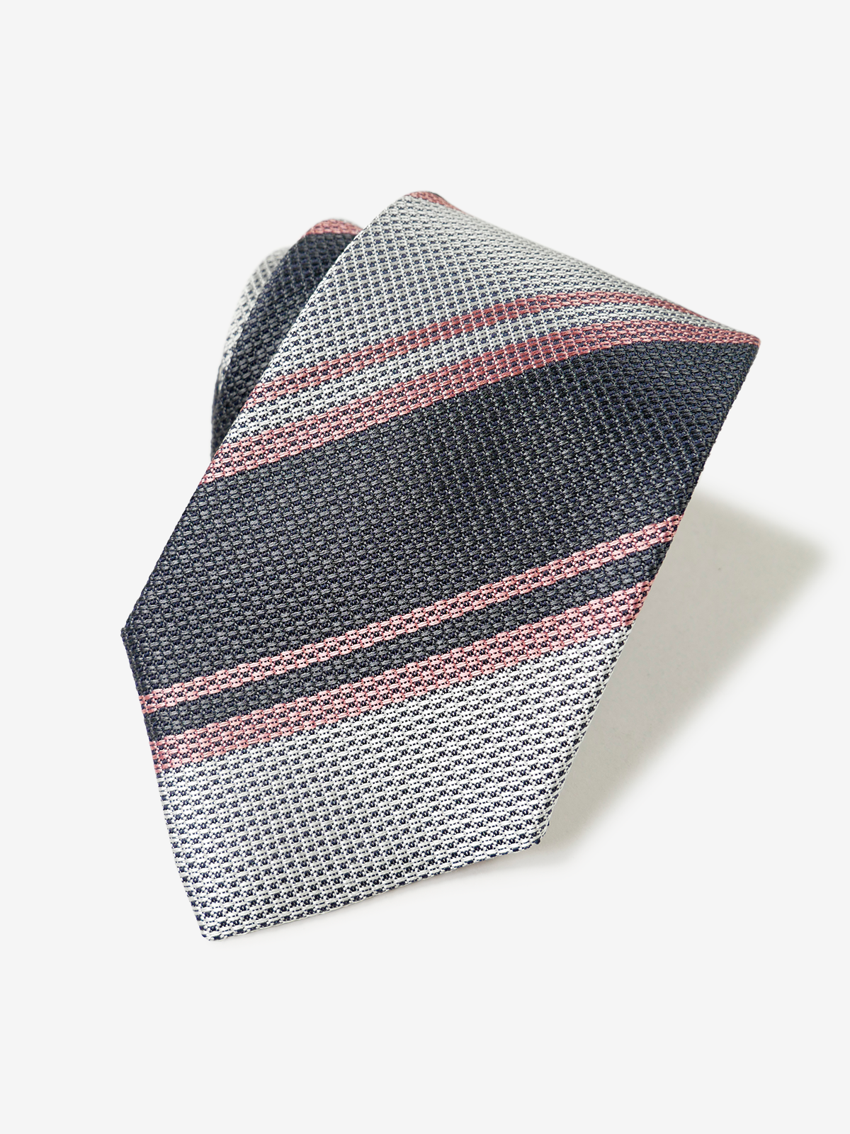 Classico Seta|Stripe Tie|グレー