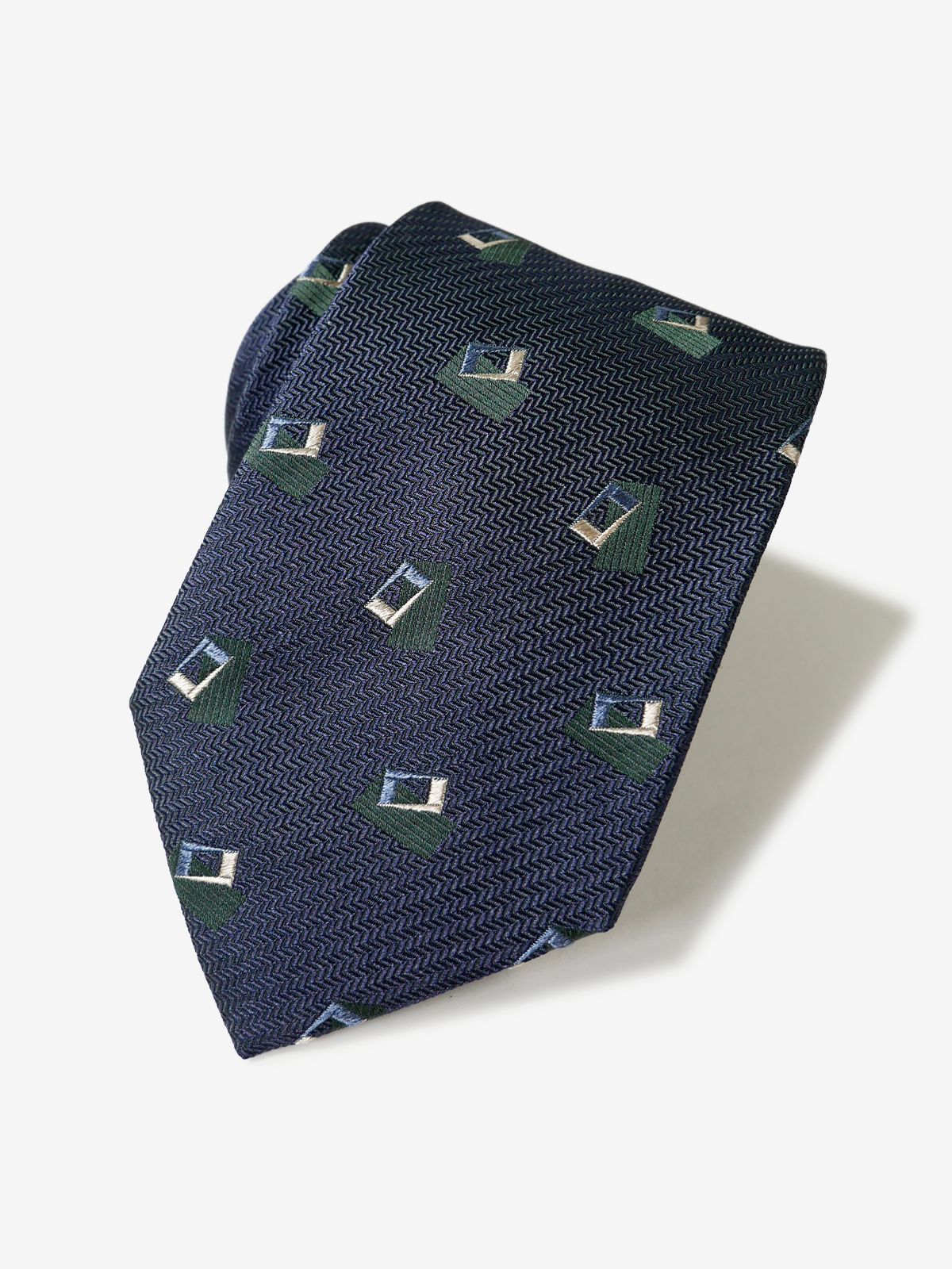 Classico Seta|Rectangle Neat Tie|ブルー