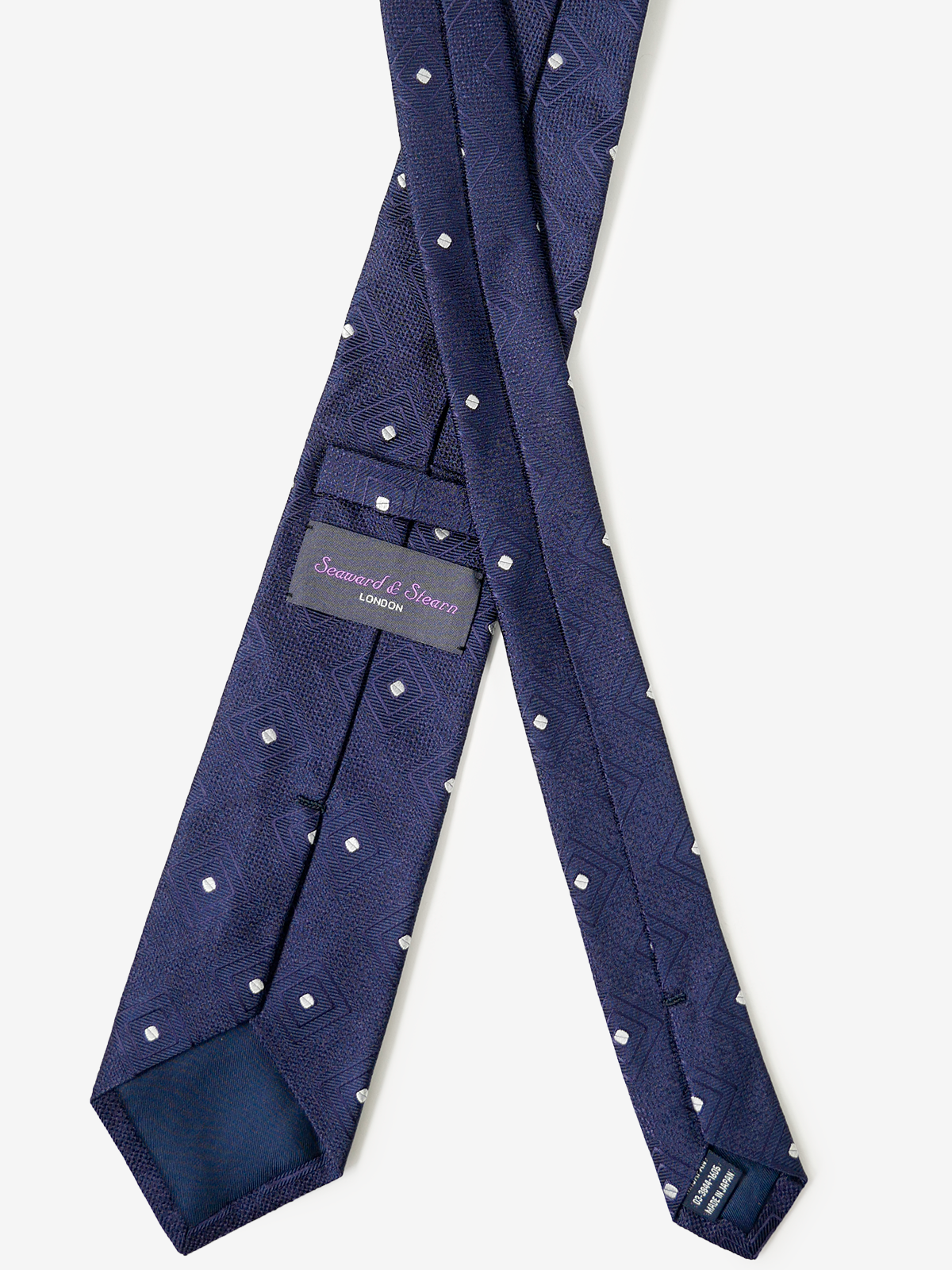 Seaward & Stearn|Geo Pattern Neat Tie|ネイビー
