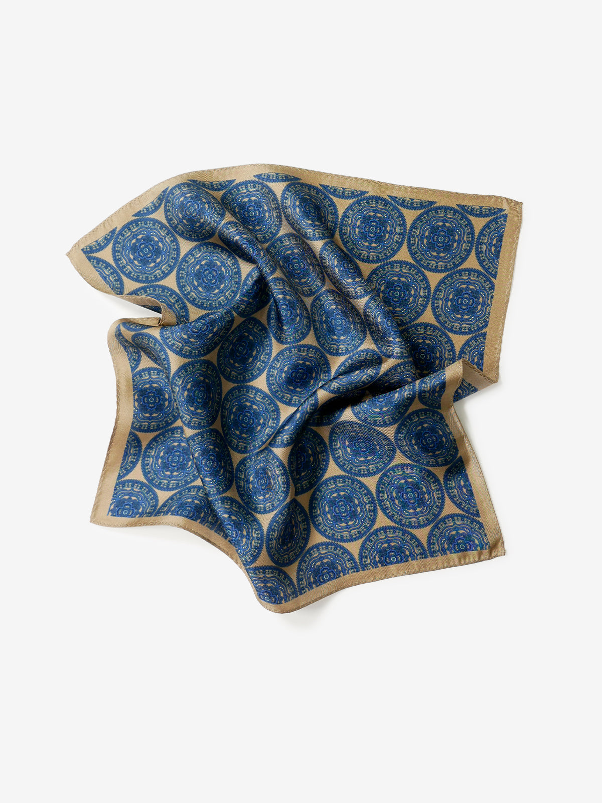 Classico Seta|Medallion Print Silk Pocket Square|ベージュ