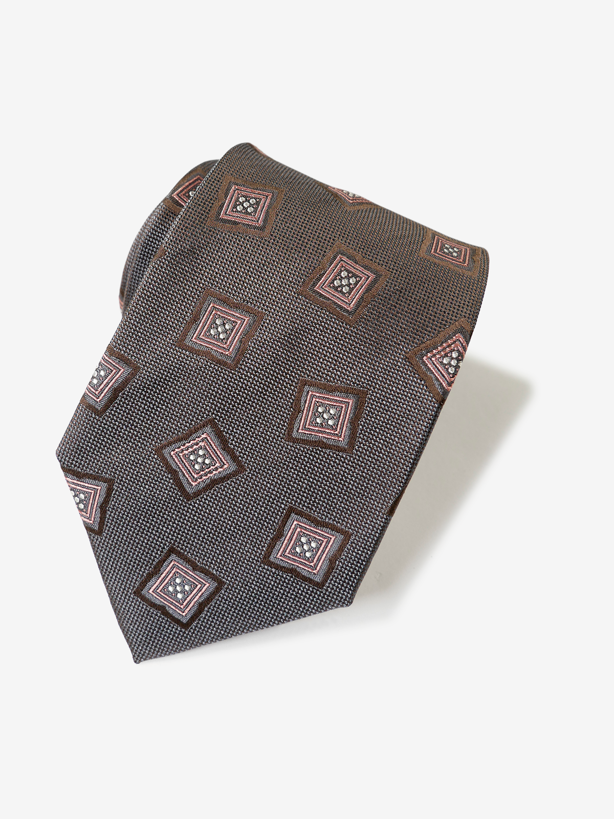 Classico Seta|Medallion Neat Tie|ブラウン