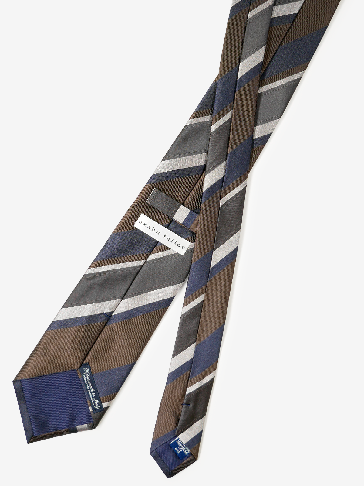 Classico Seta|Stripe Tie|ブラウン
