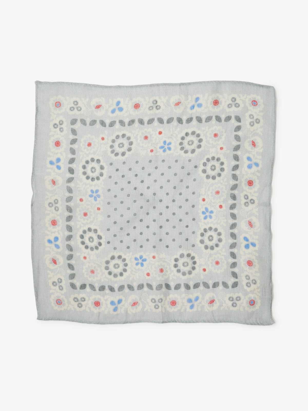Floral Print Pocket Square|グレー