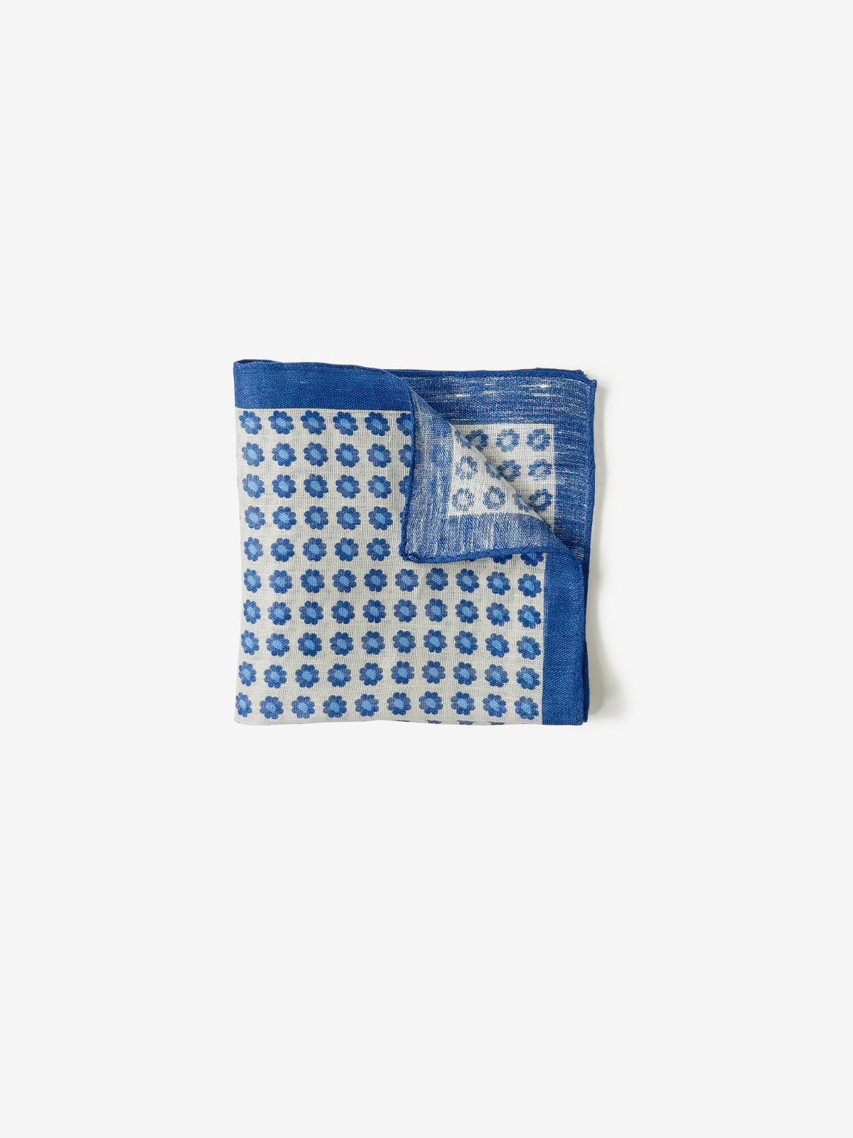 Flower Dots Pocket Square|ブルー