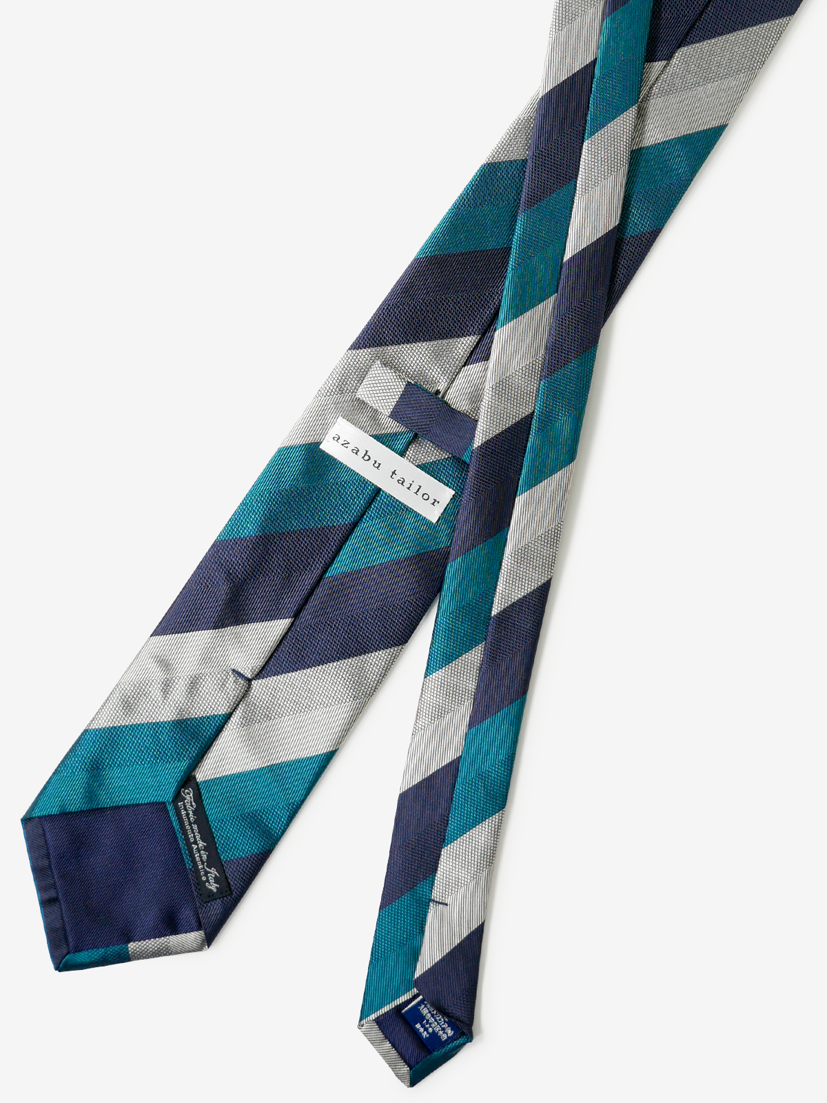 Classico Seta|Stripe Tie|ブルーグリーン