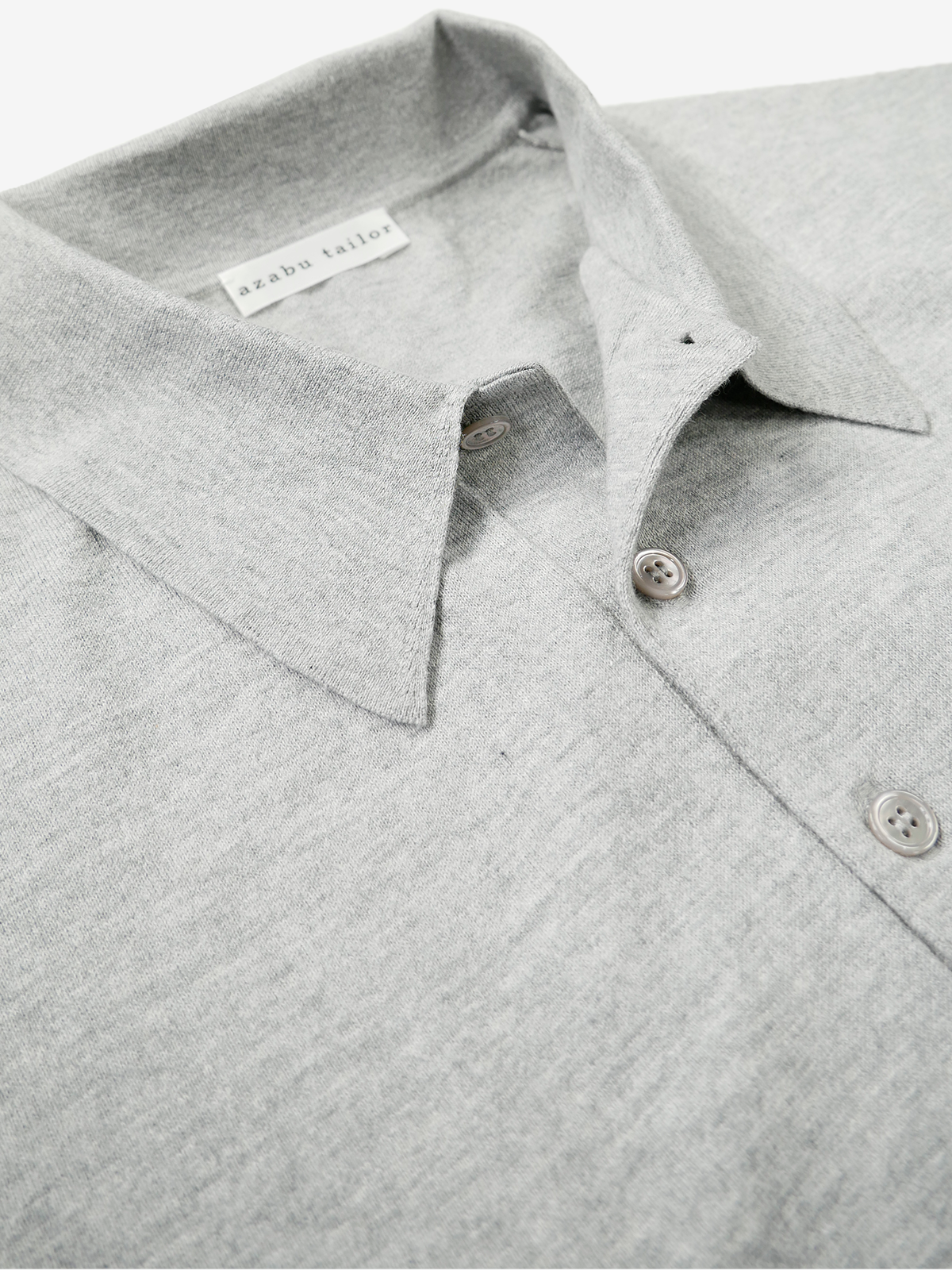 Cotton Knit Polo Shirt|グレー