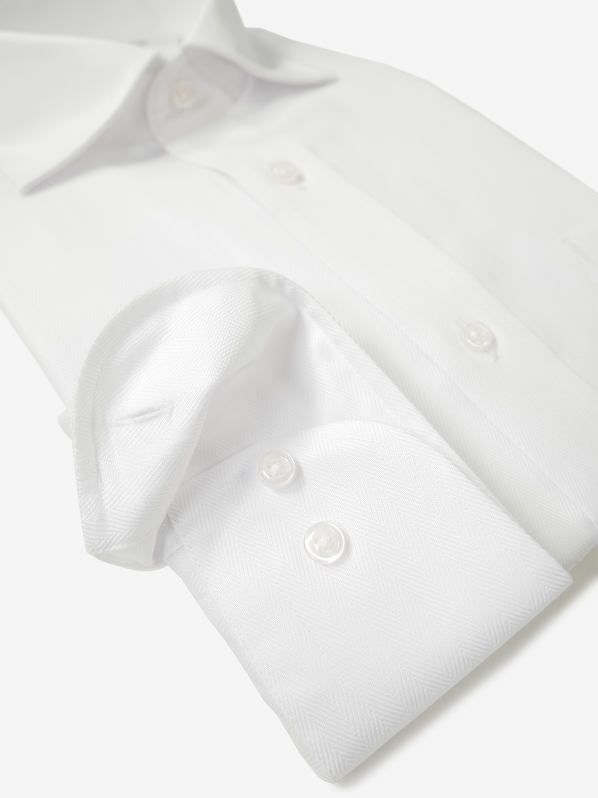 World Traveler Herringbone Shirt|ホワイト