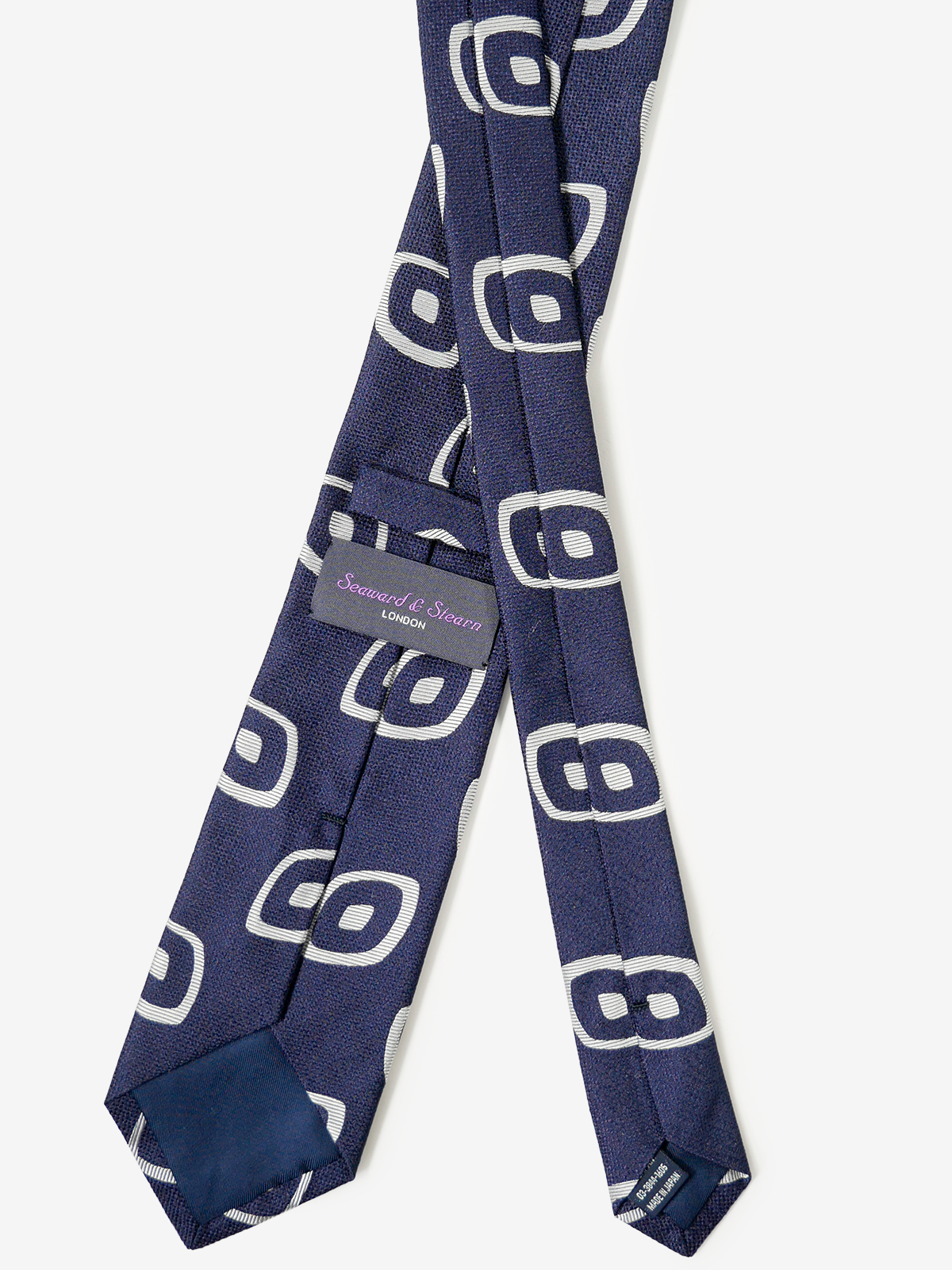 Seaward & Stearn|Geo Pattern Neat Tie|ネイビー