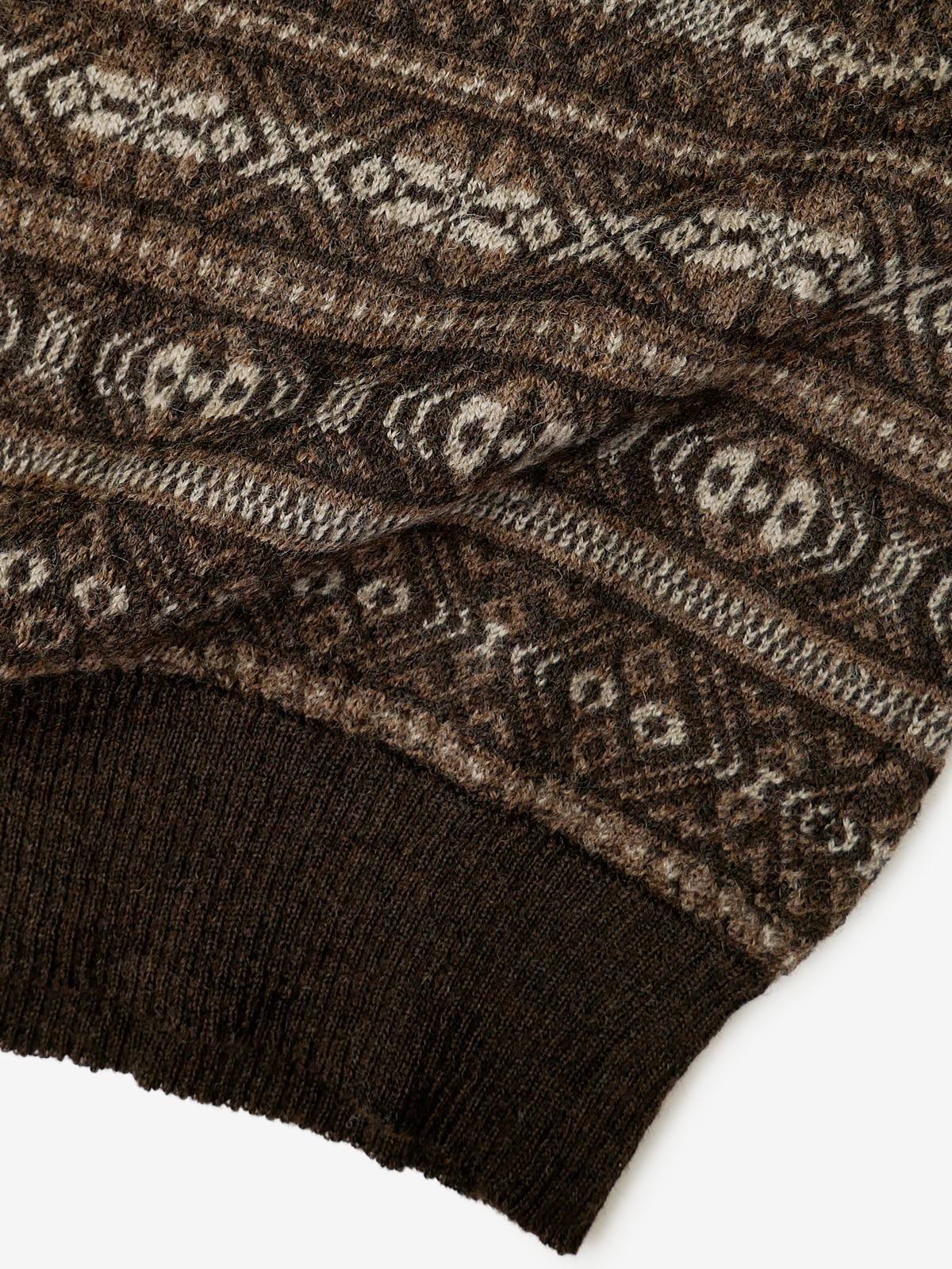 Fair Isle Wool Sweater Vest|ブラウン