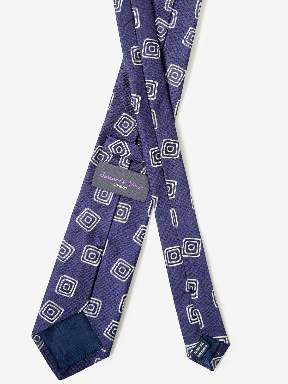 Seaward & Stearn|Geo Pattern Neat Tie|ネイビー