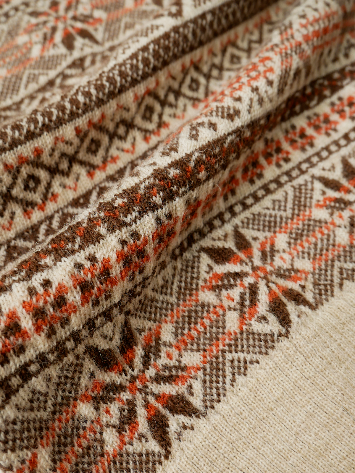 Fair Isle Wool Sweater Vest|ブラウン