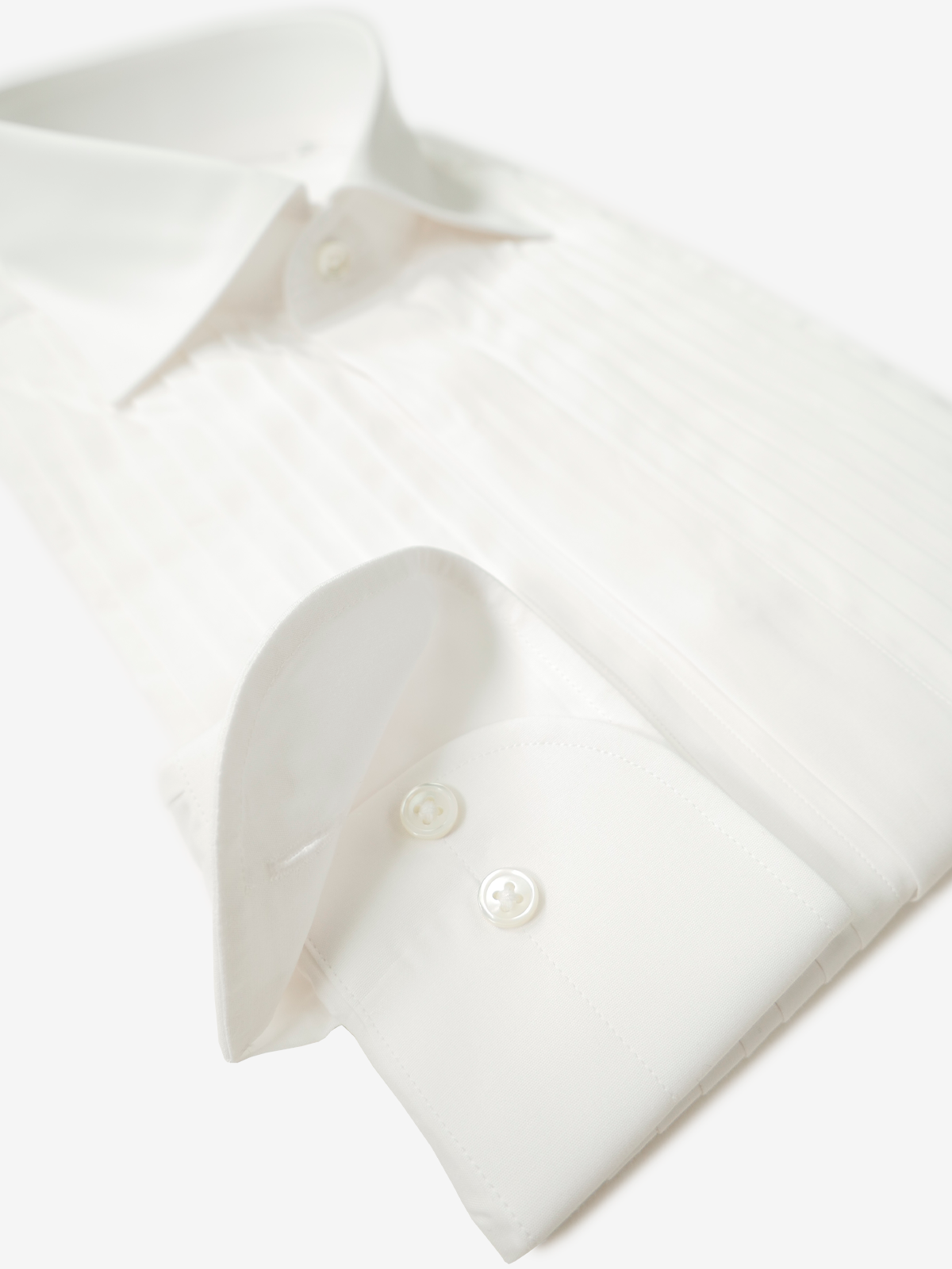 Pleated Slim Fit Shirt|ホワイト