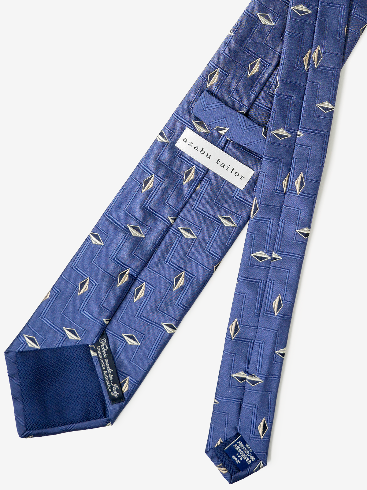 Classico Seta|Rhombus Neat Tie|ブルー
