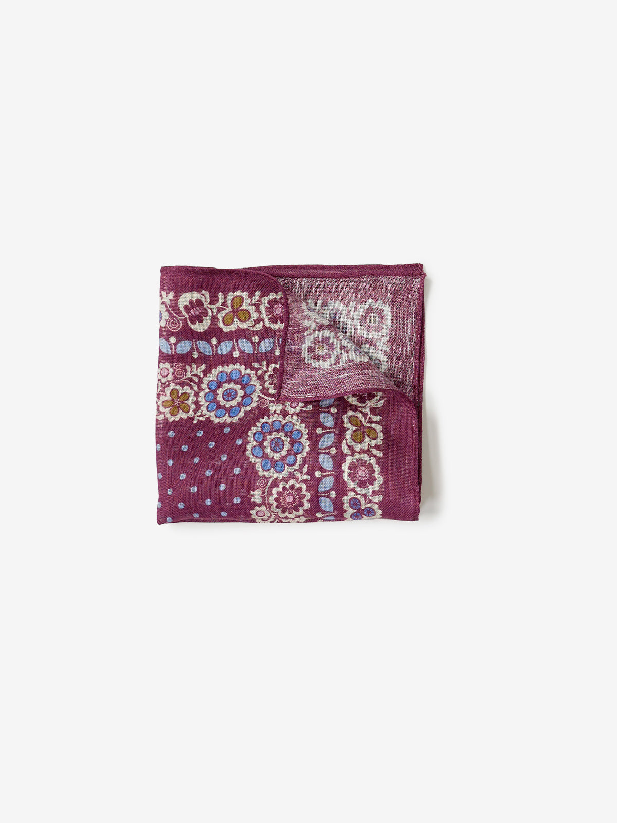 Floral Print Pocket Square|ボルドー