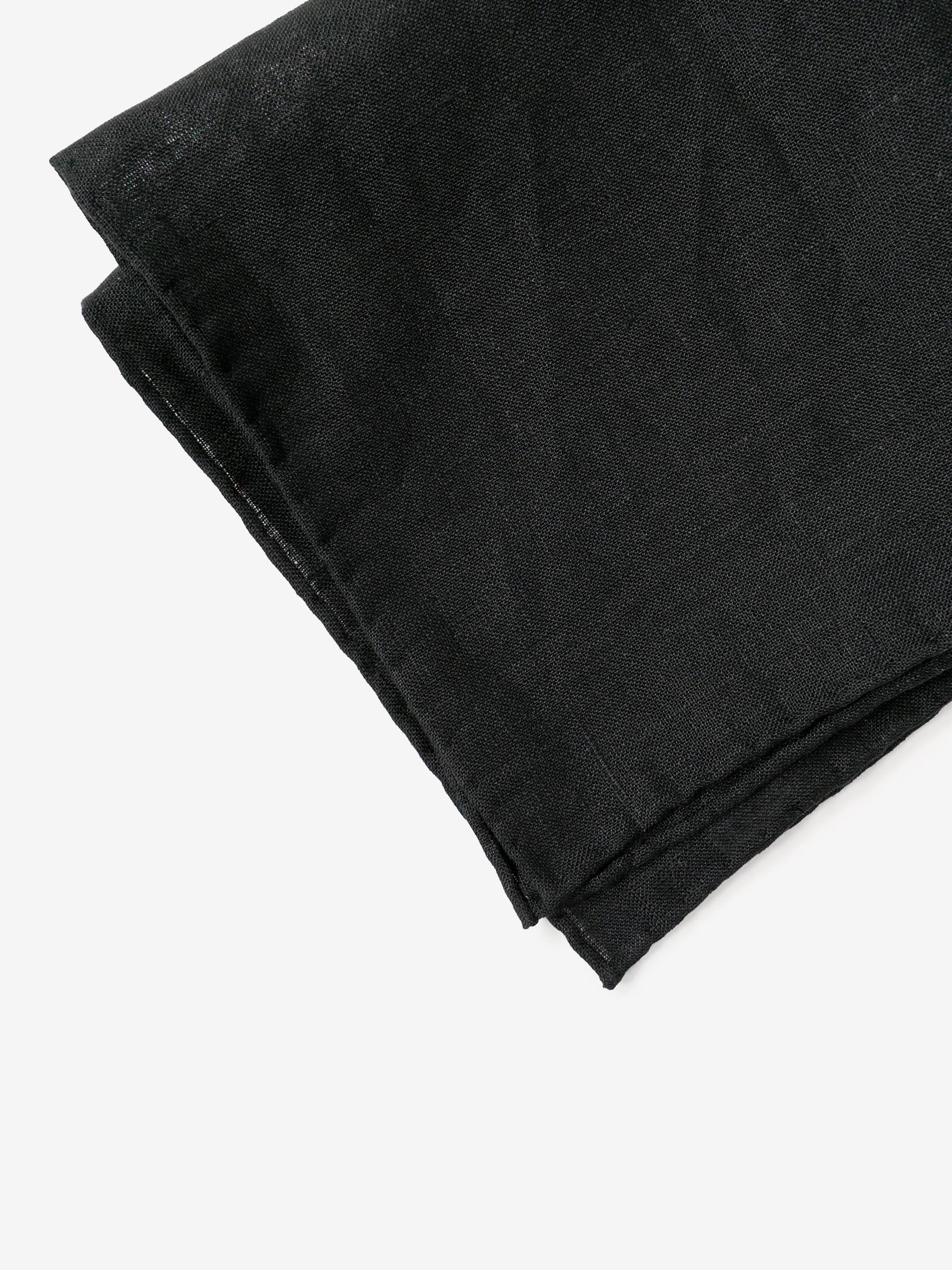 Linen Pocket Square|ブラック